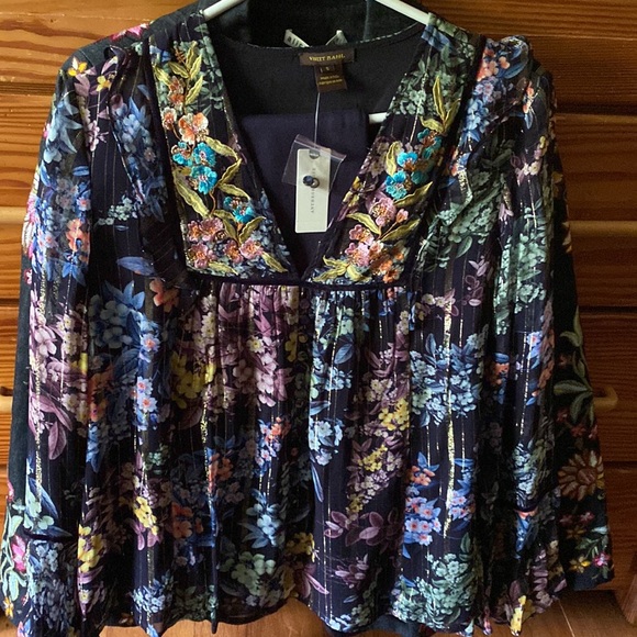 Anthropologie Tops - Anthropologie Vivienne Vineet Bahl Embroidered Top S NWT